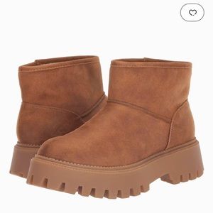 NWOB DV Dolce Vita Platform Boots Lonny Camel Faux Suede, No Box, Sz 10